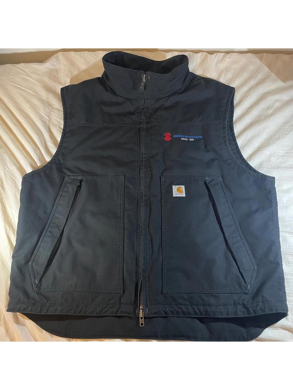 Black Carhartt Vest Quick Duck Jefferson Full Zip Thinsulate Insulated Men’s 2XL